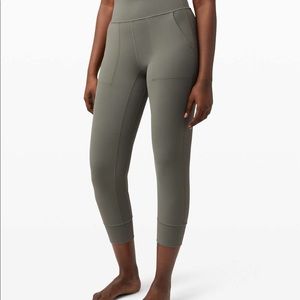 Lululemon Align Jogger Crop Grey Sage Green Nulu Athleisure 8 NEW